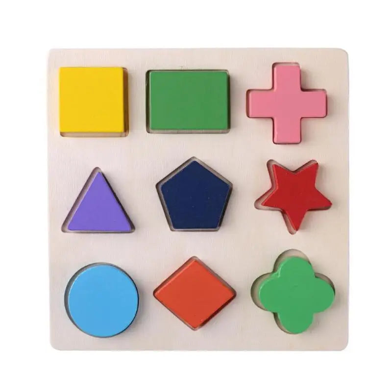 Rompecabezas Montessori de formas geométricas de madera para clasificar bloques matemáticos, juego educativo de aprendizaje preescolar, juguetes para bebés y niños pequeños.