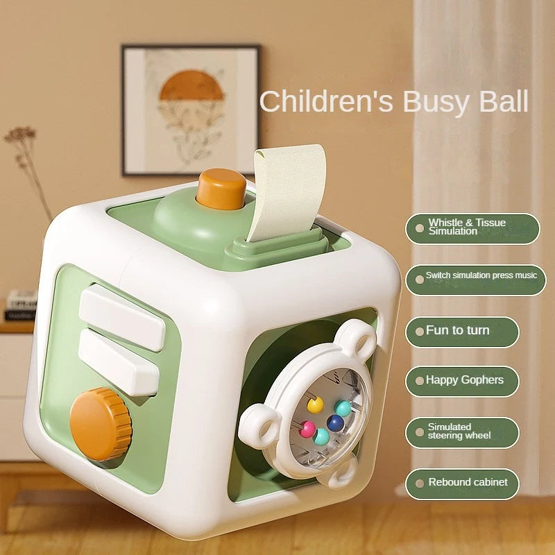 Juguetes educativos Montessori 6 en 1, tablero sensorial para practicar habilidades para bebés, cubo con cajón, juguetes educativos para niñas y niños.