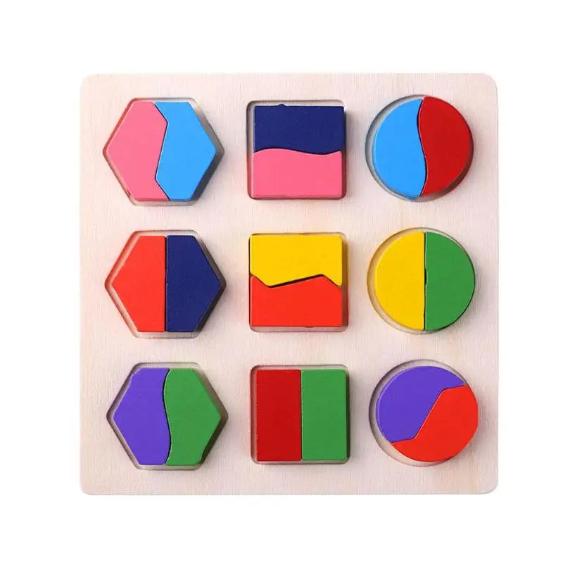 Rompecabezas Montessori de formas geométricas de madera para clasificar bloques matemáticos, juego educativo de aprendizaje preescolar, juguetes para bebés y niños pequeños.