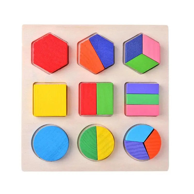 Rompecabezas Montessori de formas geométricas de madera para clasificar bloques matemáticos, juego educativo de aprendizaje preescolar, juguetes para bebés y niños pequeños.