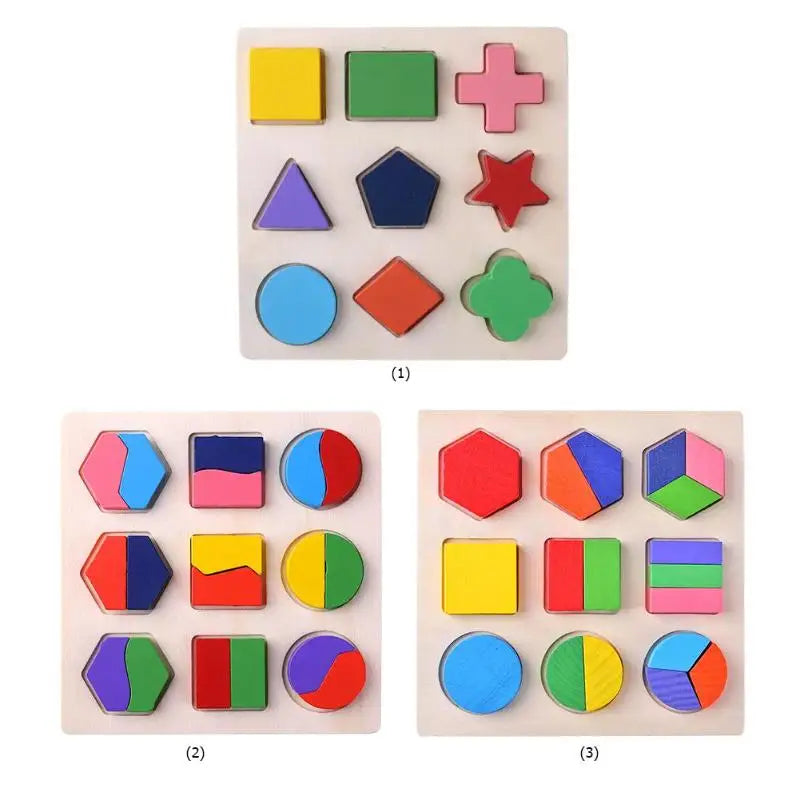 Rompecabezas Montessori de formas geométricas de madera para clasificar bloques matemáticos, juego educativo de aprendizaje preescolar, juguetes para bebés y niños pequeños.