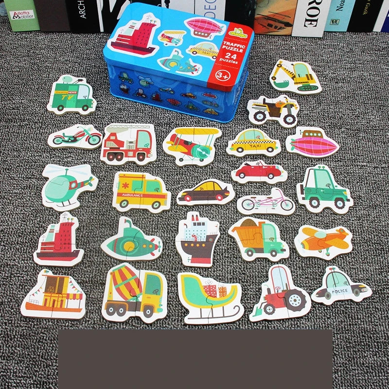 Rompecabezas de animales para niños y niñas de 1 a 3 años. Juego de memoria con tarjetas para aprender sobre animales. Juguete educativo.