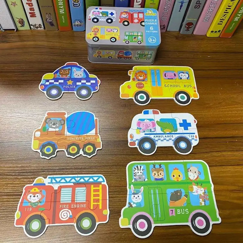 Rompecabezas de animales para niños y niñas de 1 a 3 años. Juego de memoria con tarjetas para aprender sobre animales. Juguete educativo.