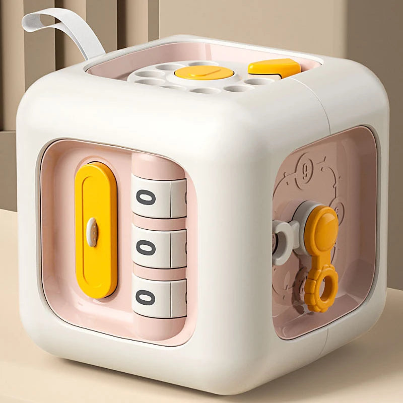 Juguetes educativos Montessori 6 en 1, tablero sensorial para practicar habilidades para bebés, cubo con cajón, juguetes educativos para niñas y niños.