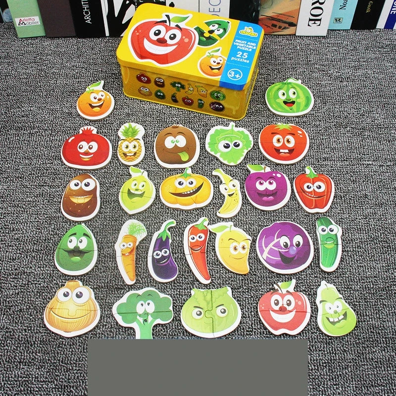 Rompecabezas de animales para niños y niñas de 1 a 3 años. Juego de memoria con tarjetas para aprender sobre animales. Juguete educativo.