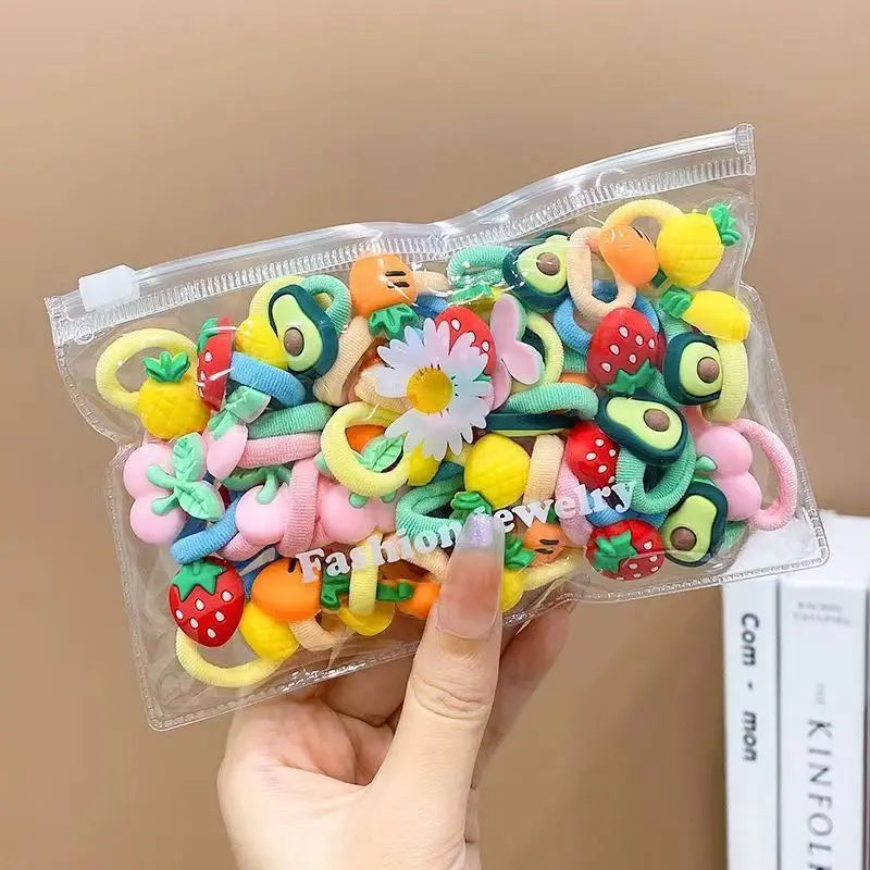Set de 10/20 unidades de adorables gomas elásticas para el pelo con dibujos animados. No dañan el cabello. Pequeñas gomas para el pelo, ideales para niñas. Accesorios para el cabello.
