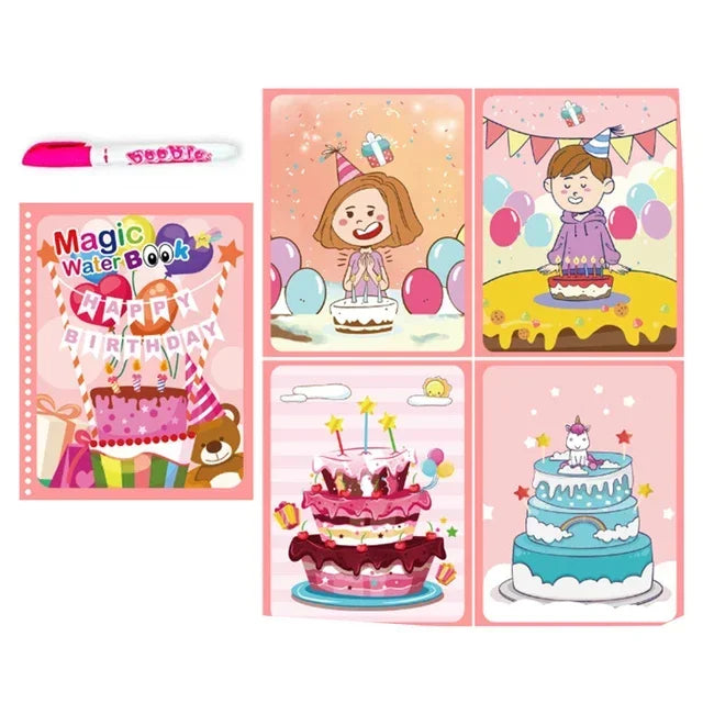 Libros para colorear y dibujar para niños, libro mágico de agua con bolígrafo, juguetes educativos para niños de 2 a 4 años, juguetes Montessori para bebés.