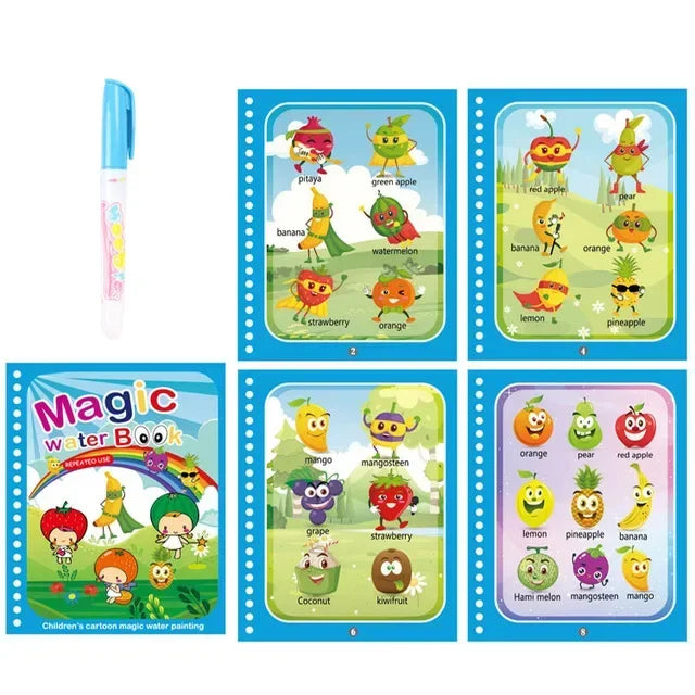 Libros para colorear y dibujar para niños, libro mágico de agua con bolígrafo, juguetes educativos para niños de 2 a 4 años, juguetes Montessori para bebés.