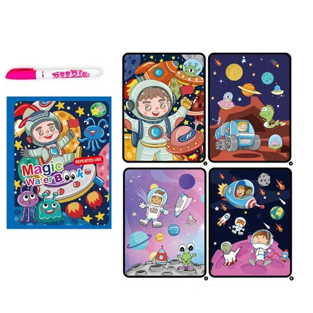 Libros para colorear y dibujar para niños, libro mágico de agua con bolígrafo, juguetes educativos para niños de 2 a 4 años, juguetes Montessori para bebés.