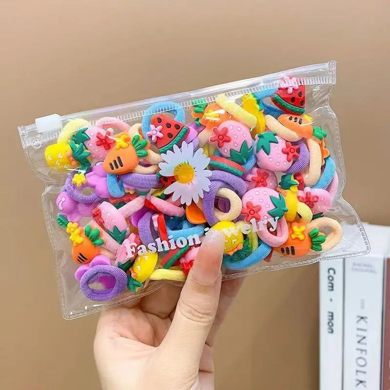 Set de 10/20 unidades de adorables gomas elásticas para el pelo con dibujos animados. No dañan el cabello. Pequeñas gomas para el pelo, ideales para niñas. Accesorios para el cabello.