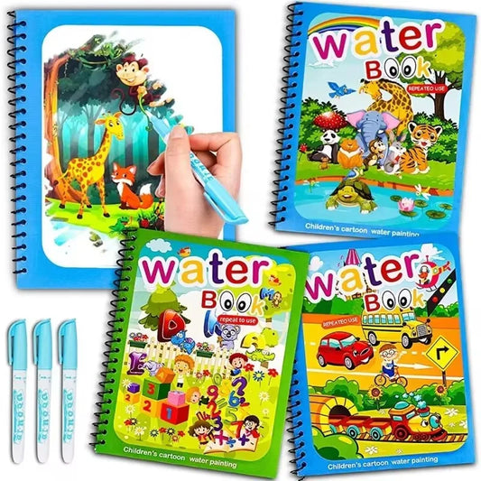 Libros para colorear y dibujar para niños, libro mágico de agua con bolígrafo, juguetes educativos para niños de 2 a 4 años, juguetes Montessori para bebés.