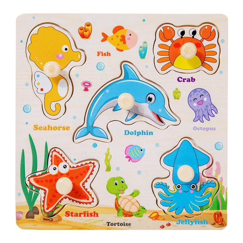 Rompecabezas de madera Montessori para bebés de 1, 2 y 3 años, juguetes para niños pequeños, tablero de agarre manual, alfabeto, números, cognición, aprendizaje, juguetes educativos