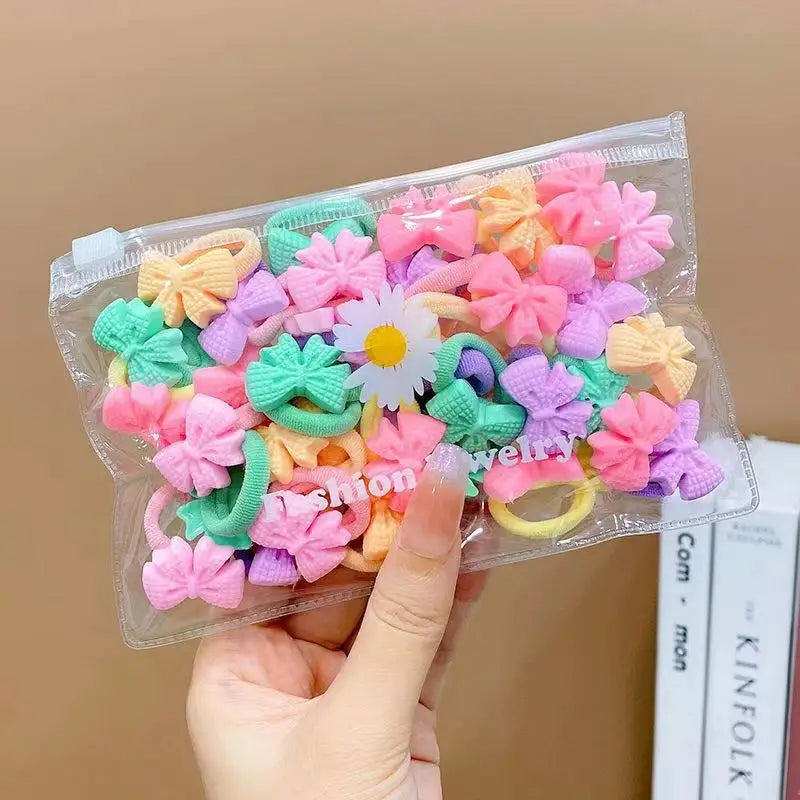 Set de 10/20 unidades de adorables gomas elásticas para el pelo con dibujos animados. No dañan el cabello. Pequeñas gomas para el pelo, ideales para niñas. Accesorios para el cabello.