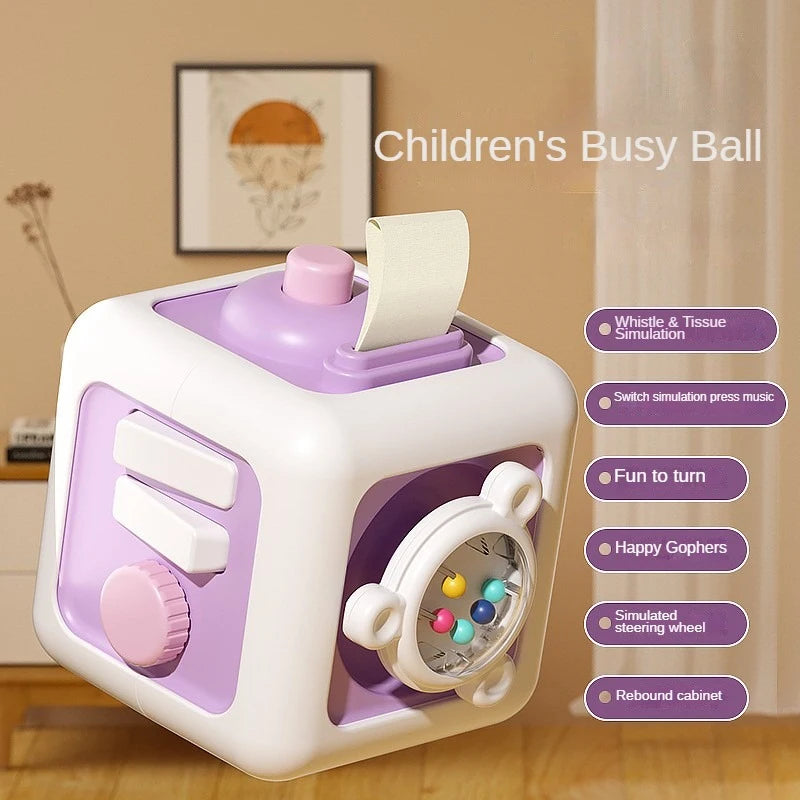 Juguetes educativos Montessori 6 en 1, tablero sensorial para practicar habilidades para bebés, cubo con cajón, juguetes educativos para niñas y niños.