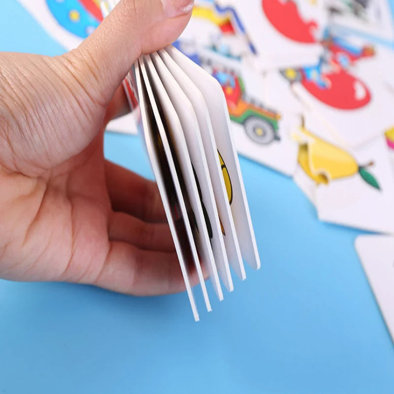 Rompecabezas de animales para niños y niñas de 1 a 3 años. Juego de memoria con tarjetas para aprender sobre animales. Juguete educativo.