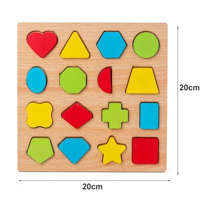 Juguetes Montessori para bebés, rompecabezas de madera con clavijas, tableros de agarre, juguetes Tangram, rompecabezas de animales de dibujos animados, frutas, rompecabezas 3D, juguetes educativos.