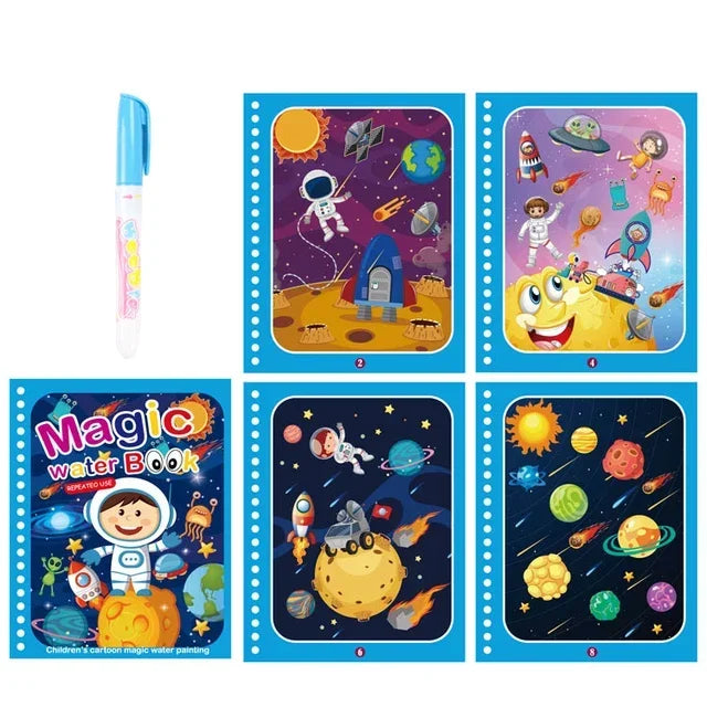 Libros para colorear y dibujar para niños, libro mágico de agua con bolígrafo, juguetes educativos para niños de 2 a 4 años, juguetes Montessori para bebés.