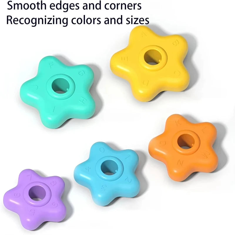 Torre giratoria arcoíris Montessori, juguete apilable para bebés, desarrolla la motricidad fina. Ideal para niños. Regalo perfecto.