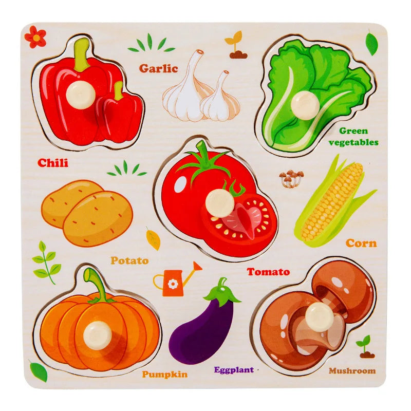 Rompecabezas de madera Montessori para bebés de 1, 2 y 3 años, juguetes para niños pequeños, tablero de agarre manual, alfabeto, números, cognición, aprendizaje, juguetes educativos