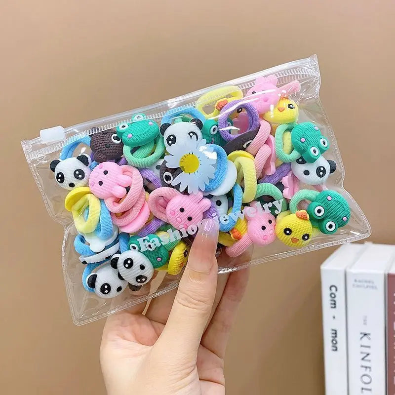 Set de 10/20 unidades de adorables gomas elásticas para el pelo con dibujos animados. No dañan el cabello. Pequeñas gomas para el pelo, ideales para niñas. Accesorios para el cabello.