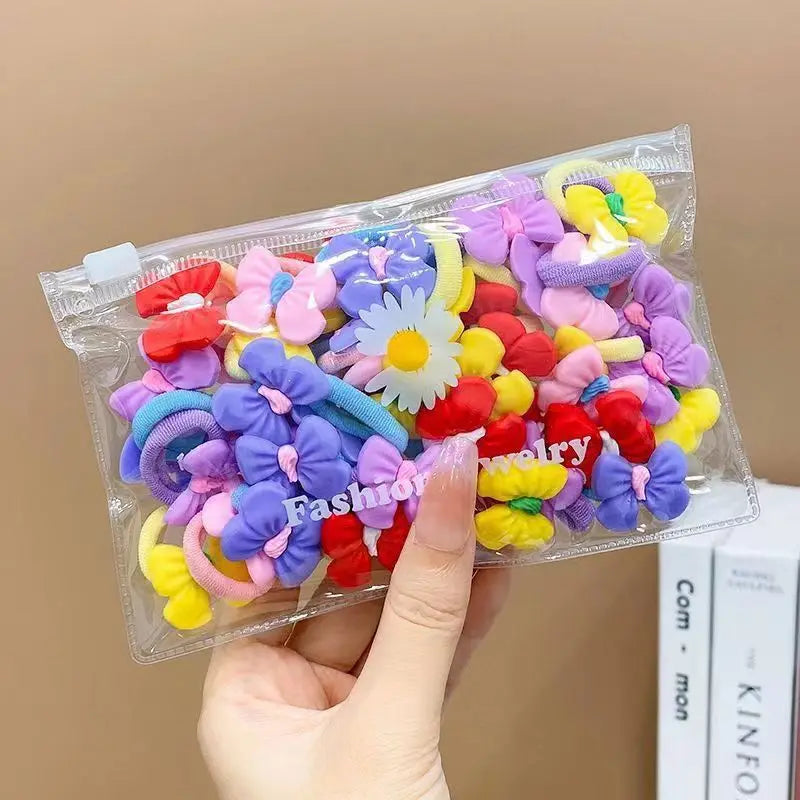 Set de 10/20 unidades de adorables gomas elásticas para el pelo con dibujos animados. No dañan el cabello. Pequeñas gomas para el pelo, ideales para niñas. Accesorios para el cabello.