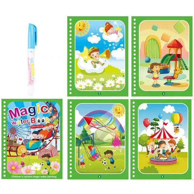 Libros para colorear y dibujar para niños, libro mágico de agua con bolígrafo, juguetes educativos para niños de 2 a 4 años, juguetes Montessori para bebés.