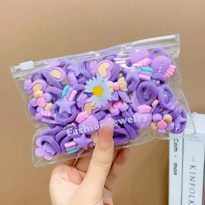 Set de 10/20 unidades de adorables gomas elásticas para el pelo con dibujos animados. No dañan el cabello. Pequeñas gomas para el pelo, ideales para niñas. Accesorios para el cabello.