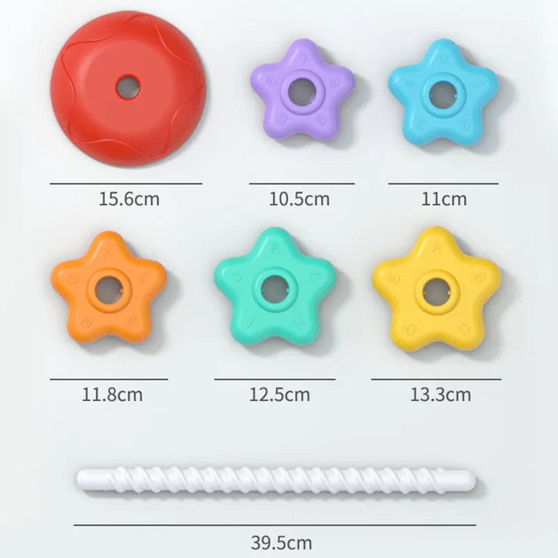 Torre giratoria arcoíris Montessori, juguete apilable para bebés, desarrolla la motricidad fina. Ideal para niños. Regalo perfecto.